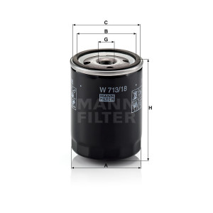 Фильтр масляный MANN-FILTER W 713/18